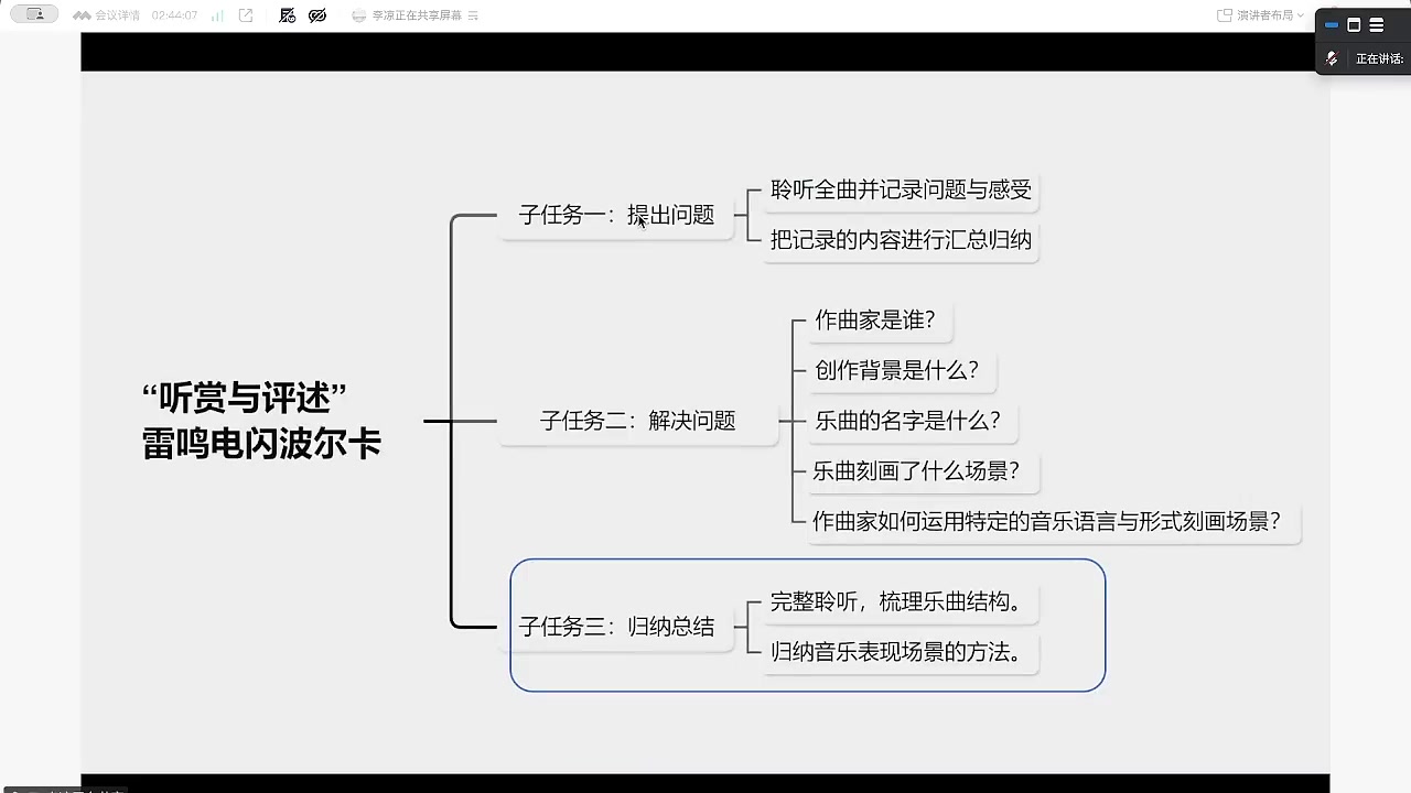 完整聆听，梳理乐曲结构
