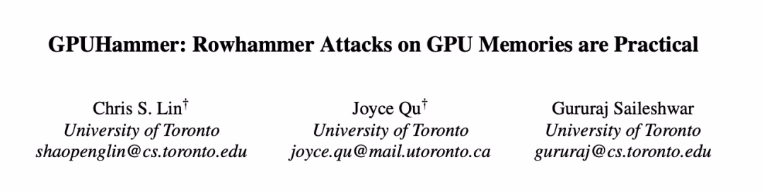 AI资讯:GPU物理级漏洞