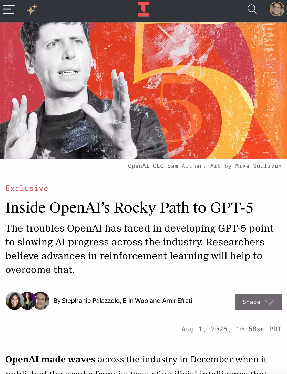 AI资讯：The Information关于GPT-5的报道