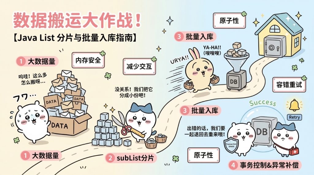 数据搬运大作战：Java List 分片与批量入库指南