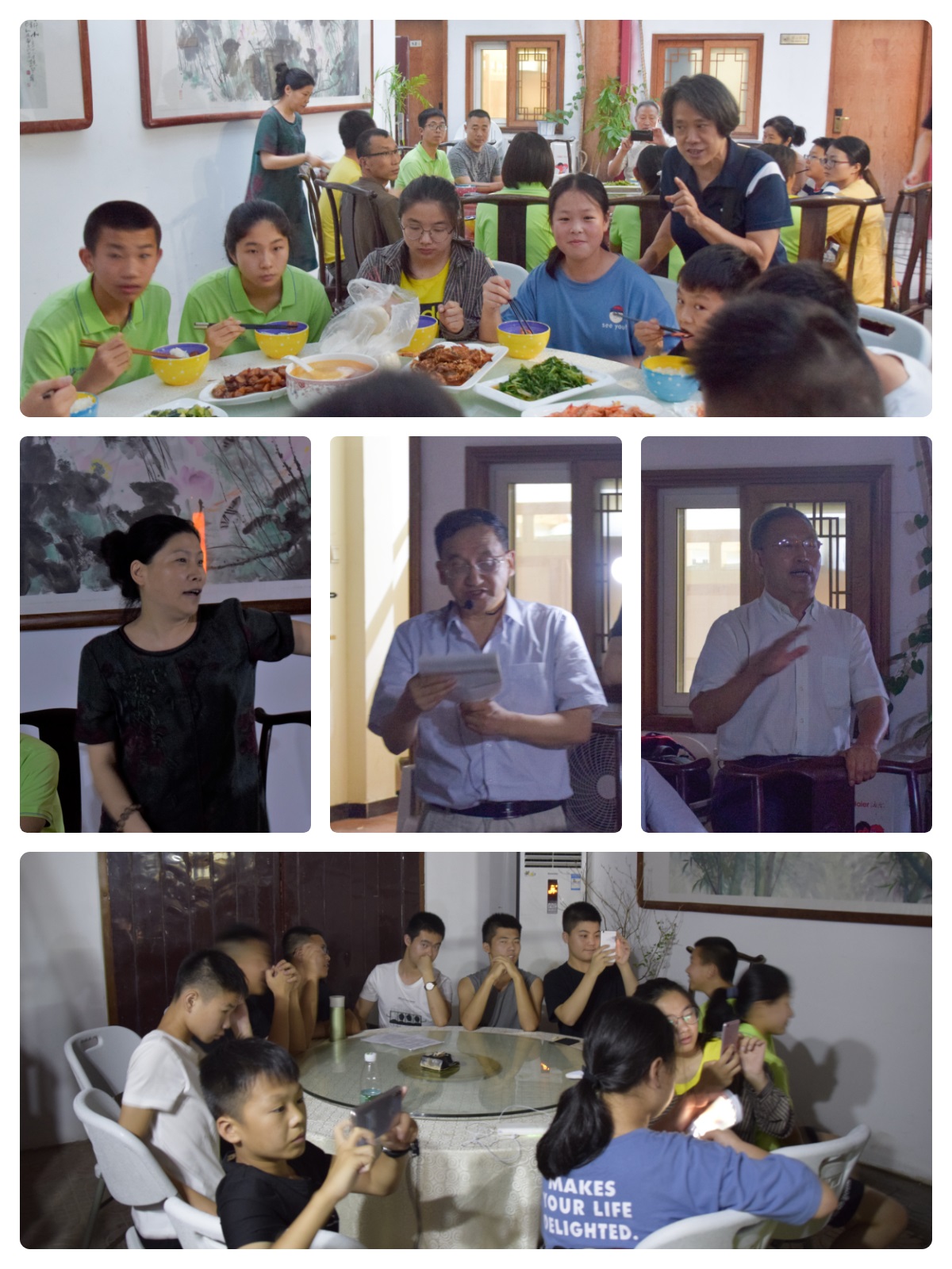 欢迎晚宴剪影(第二行左起:钱总、汪教授、周大校)