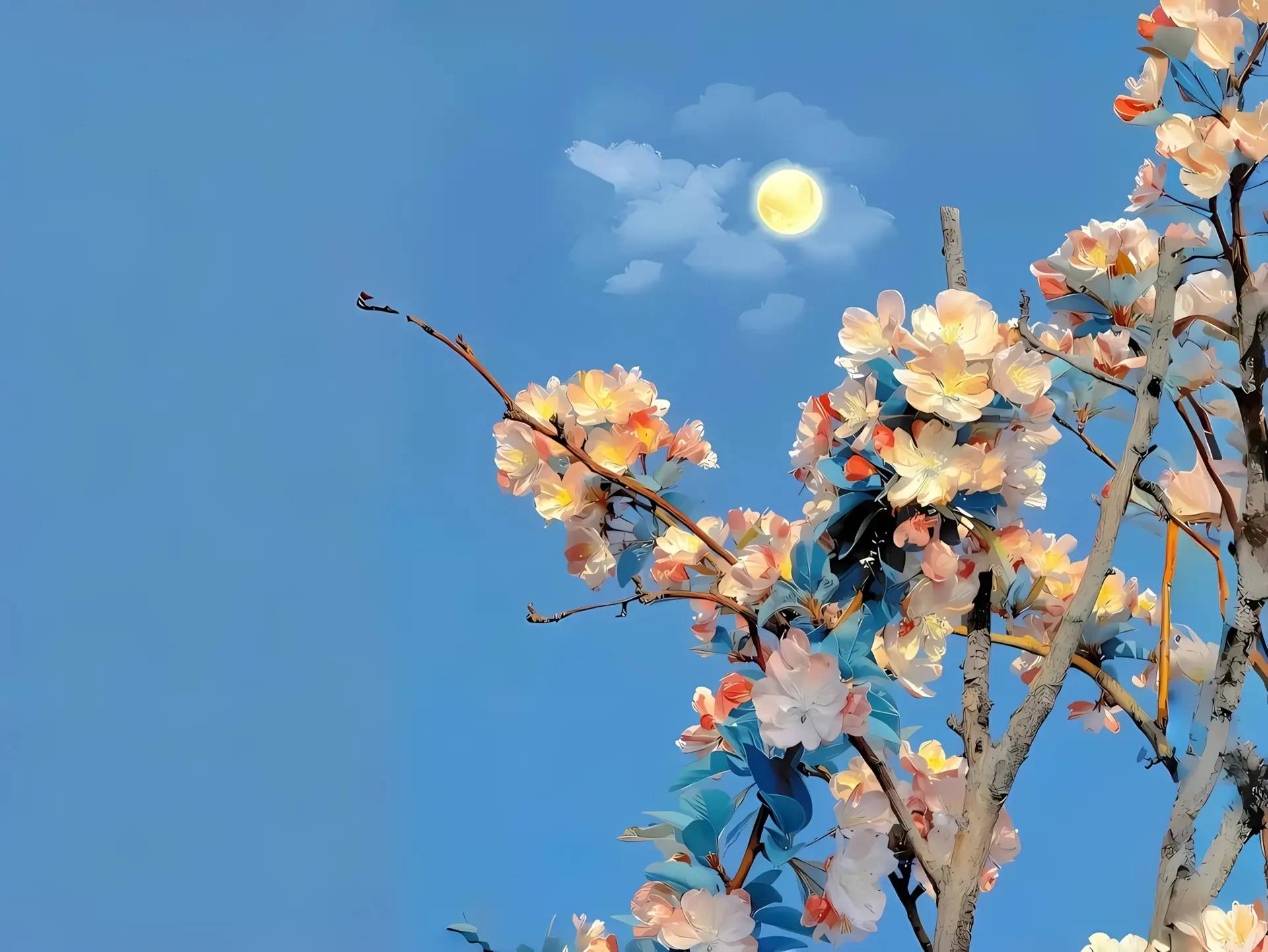 月光下的盛开花瓣 - 通用 高清壁纸