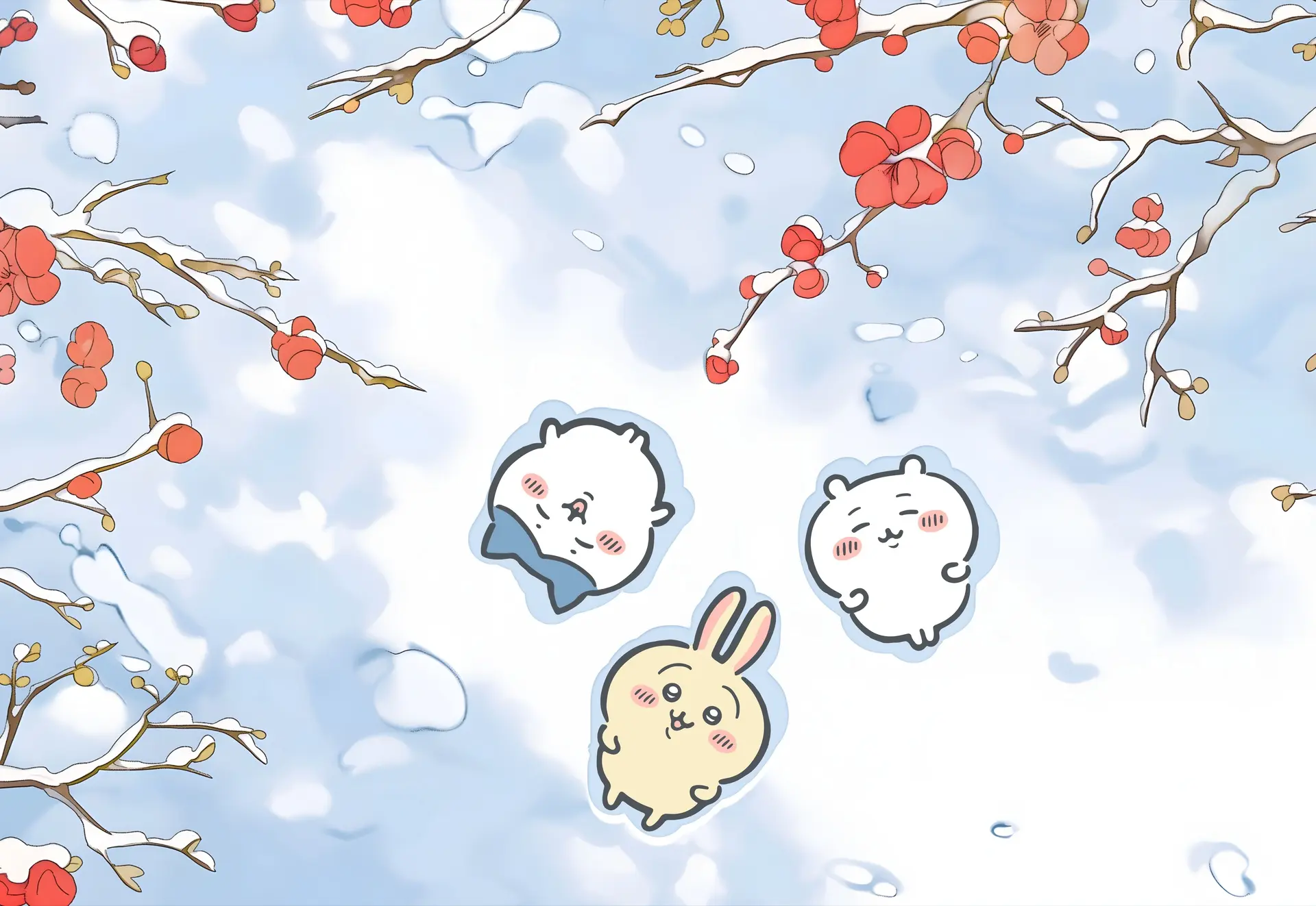 雪中三友 - 通用 高清壁纸