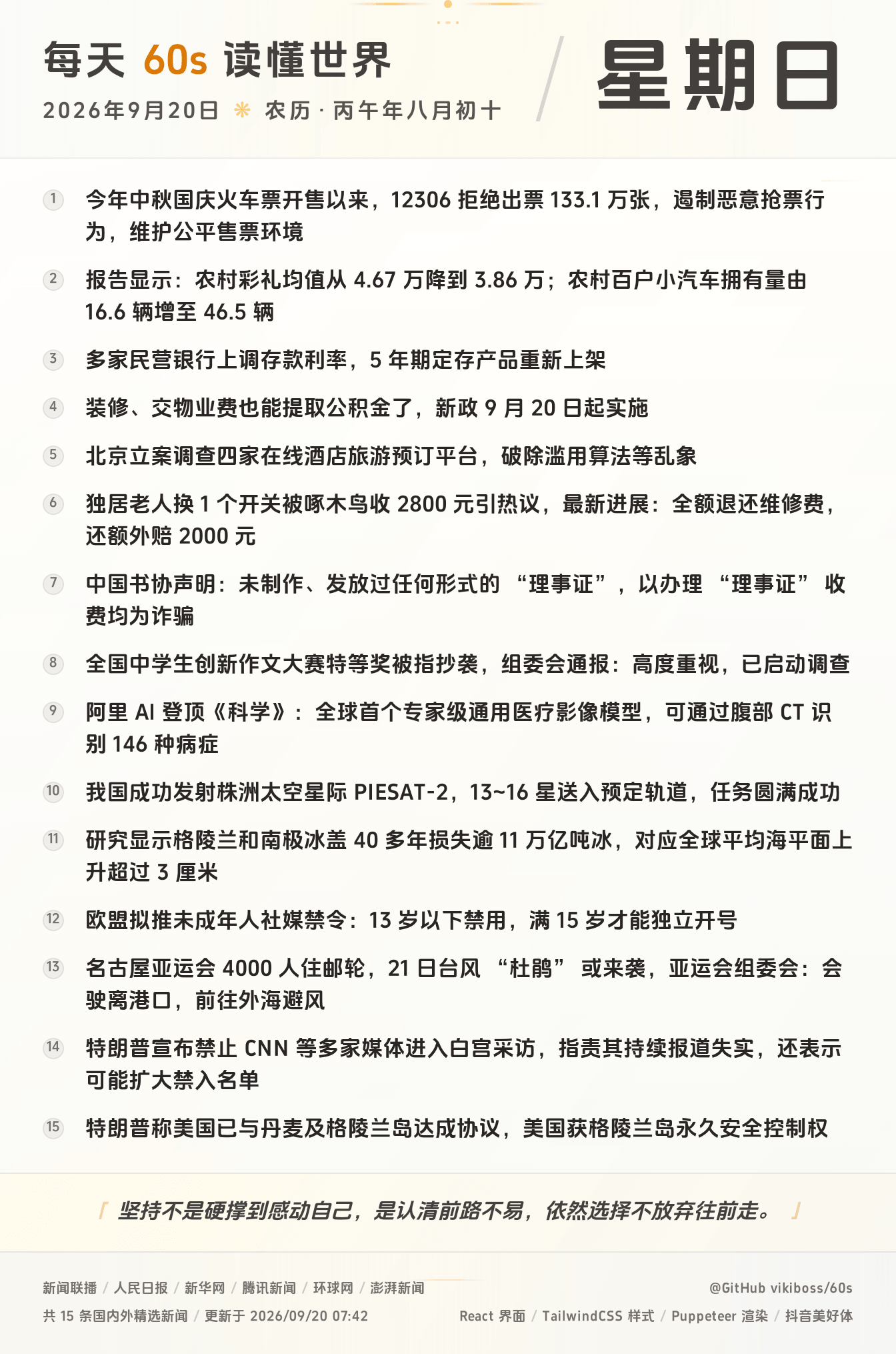 09月20日,星期天,在安福相册每天60秒读懂世界!