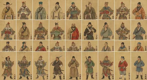 水浒传 30 位主要人物工笔画网格图