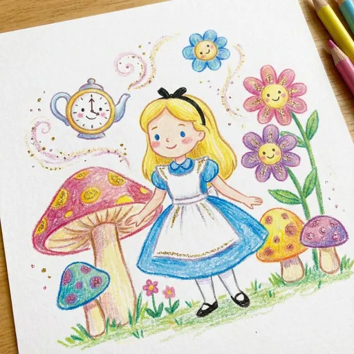 儿童书籍插画风格角色绘画提示