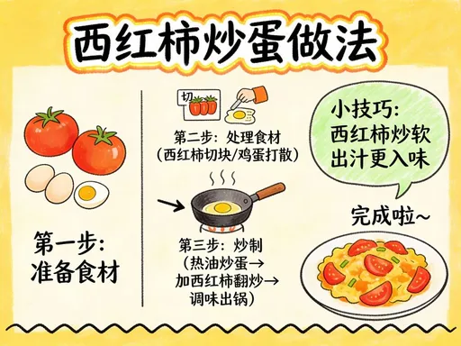 番茄炒蛋手绘知识卡