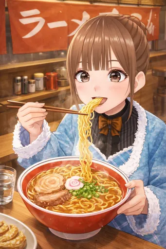 人物吃拉面