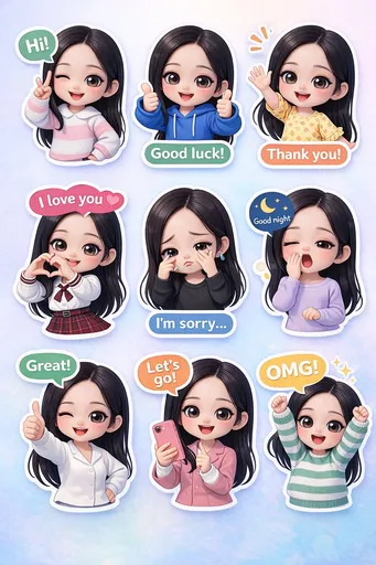 生成各种姿势和表情的 Q 版贴纸