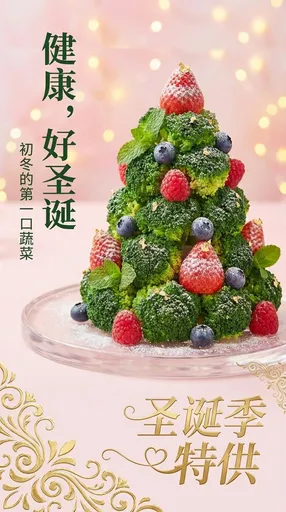 通用圣诞美食海报提示词