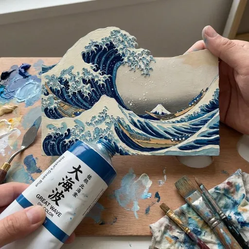 颜料管挤压:3D 浮雕中的亚洲名画
