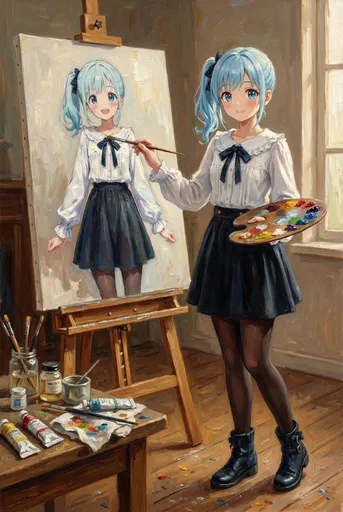 油画风格参考人物自画像