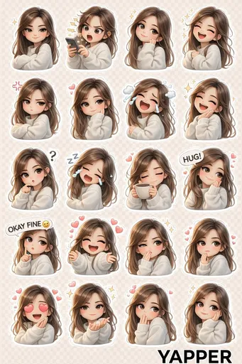 萌系动漫女孩贴纸包