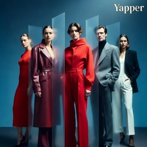 五位模特与垂直面板扭曲的电影海报