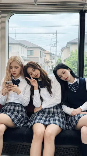 K-pop 偶像在火车上睡觉的 JSON 提示