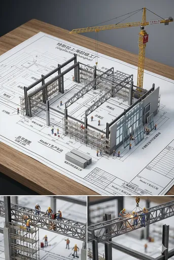 3D 微缩建筑蓝图