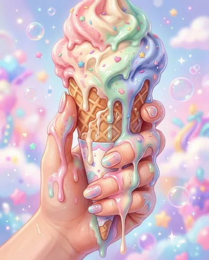 可爱波普超现实冰淇淋手