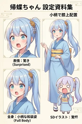 日式动漫角色设定表提示词