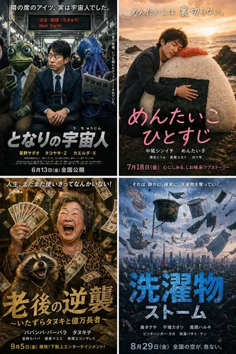 4 格漫画风电影海报网格