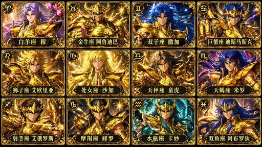 黄金圣斗士 12 宫卡片网格