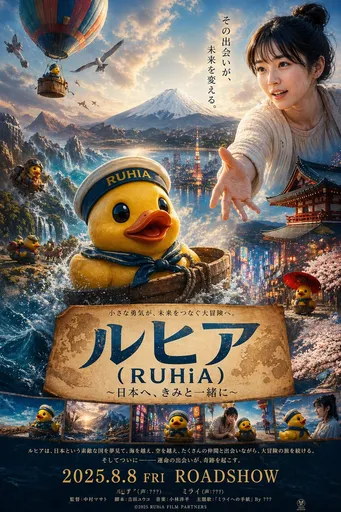 小黄鸭冒险电影海报提示词