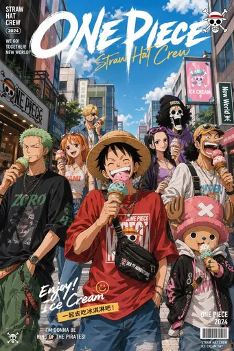 动漫夏日街头海报