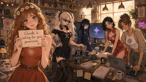 动漫 AI 工作室少女与日落
