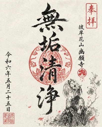 御朱印风格角色插画