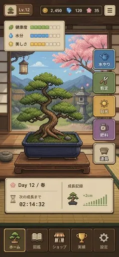 像素风盆景游戏 UI