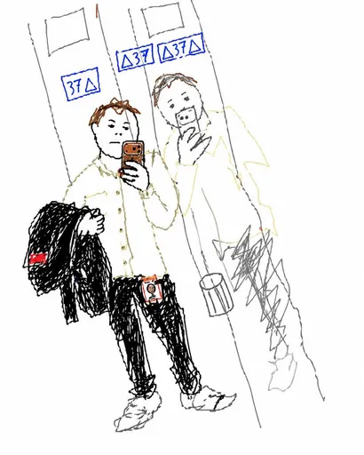 将电梯自拍转化为涂鸦风格
