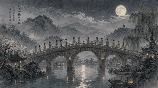 月下二十四桥画作