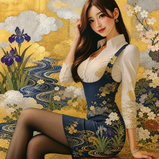 琳派金屏风肖像