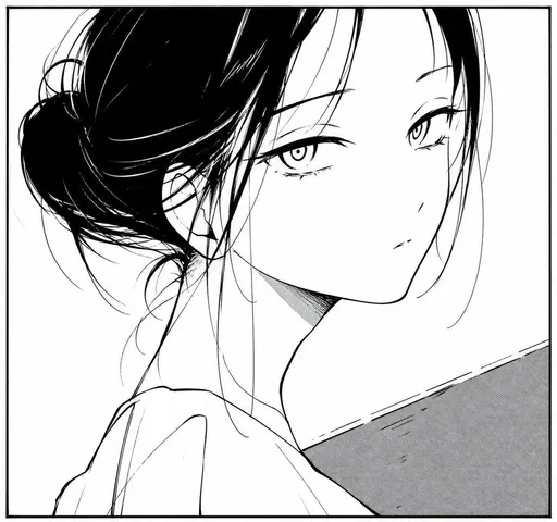 黑白漫画女性肖像