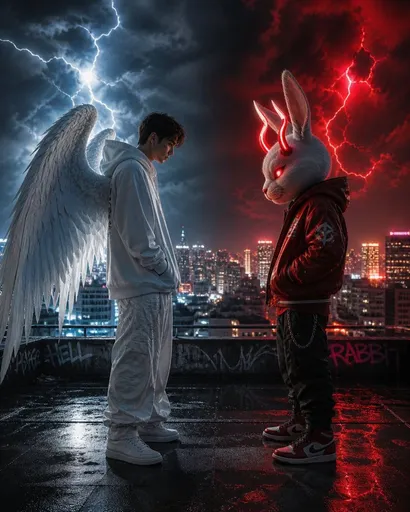 赛博朋克天使与恶魔对决