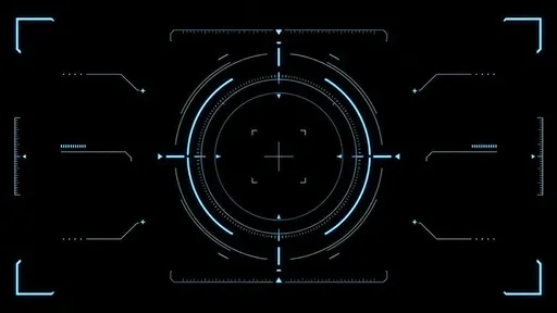 青色科幻 HUD 准星叠加层