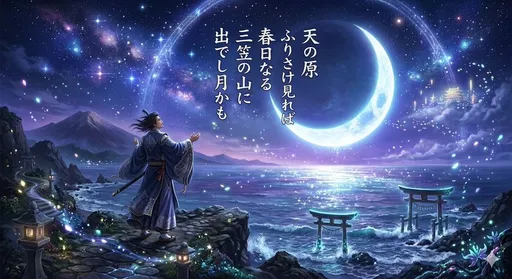 日本古典诗歌的奇幻插画