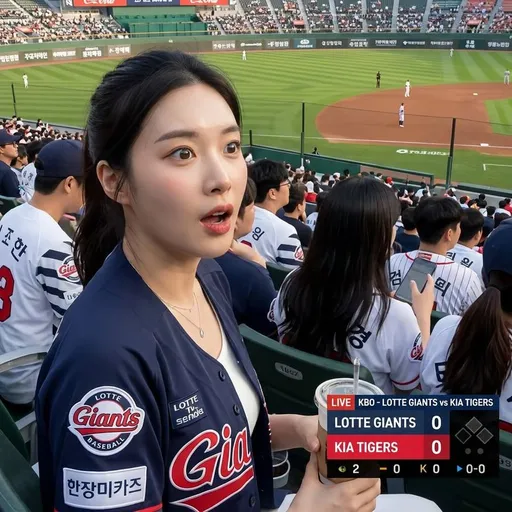 韩国棒球转播球迷照片