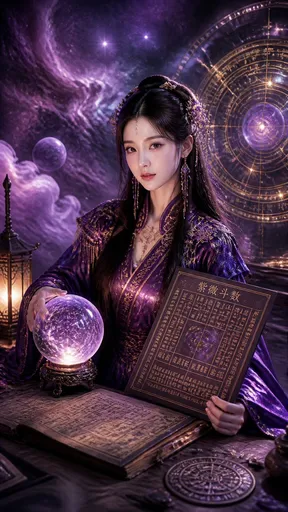 赛博朋克汉服玄学占卜师