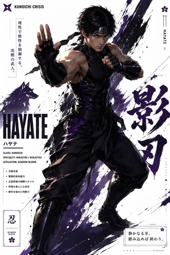 Hayate 忍者角色海报