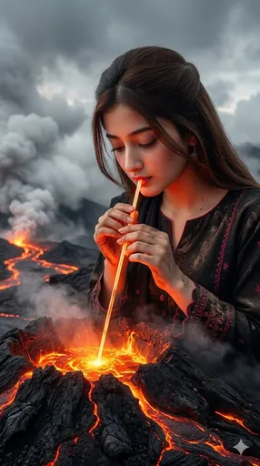 熔岩火山人像
