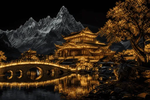 夜色下的金庙湖