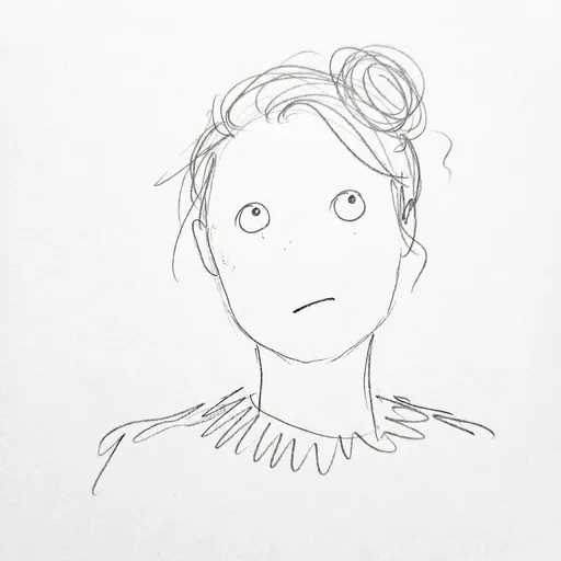 极简抽象铅笔画