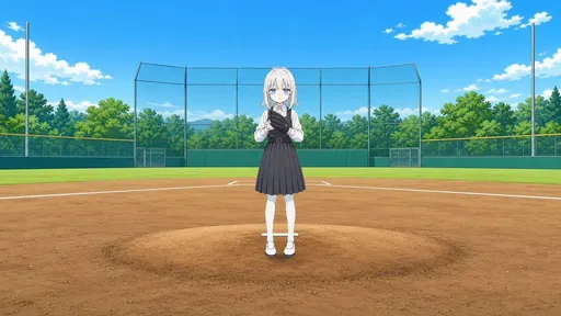 棒球场上的动漫女学生投手