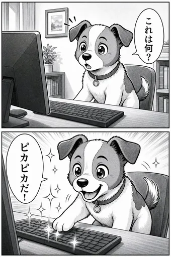 双格小狗键盘漫画