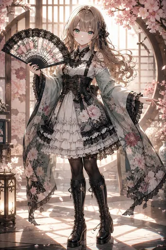 哥特萝莉风格振袖和服