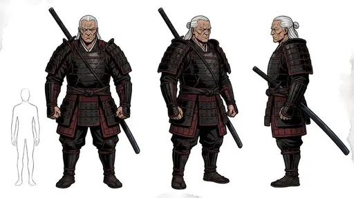 武士铠甲三视图设计图
