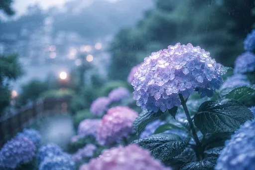 雨中镰仓绣球花海