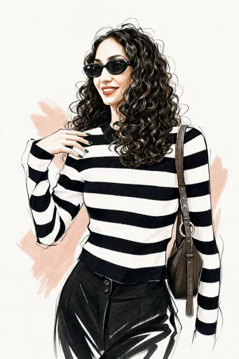 Vogue 风格时尚插画素描