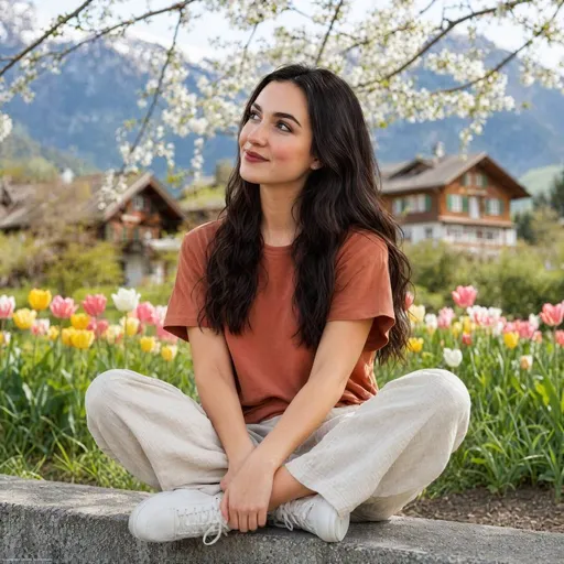 阿尔卑斯春日女性肖像