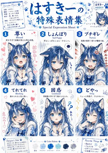 哈士奇少女表情包设计图